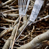 Slotted Spoon and Long Spatula Serving Set in Stainless Steel