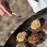 Slotted Spoon and Long Spatula Serving Set in Stainless Steel