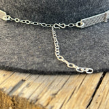 3 Bar Solid Silver Hat Band With Stone