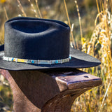 Solid Silver Hat Band, Hinged With 7 Stones