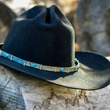 Solid Silver Hat Band, Hinged With 7 Stones