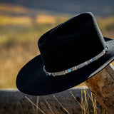Solid Silver Hat Band, Hinged With 7 Stones