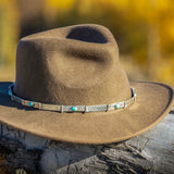 Weave Pattern Hat Band, Hinged With Stones