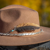 Sterling Silver Tube With Stone Feather Hat Pin