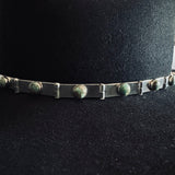 Solid Silver Hat Band, Hinged With 15 Stones