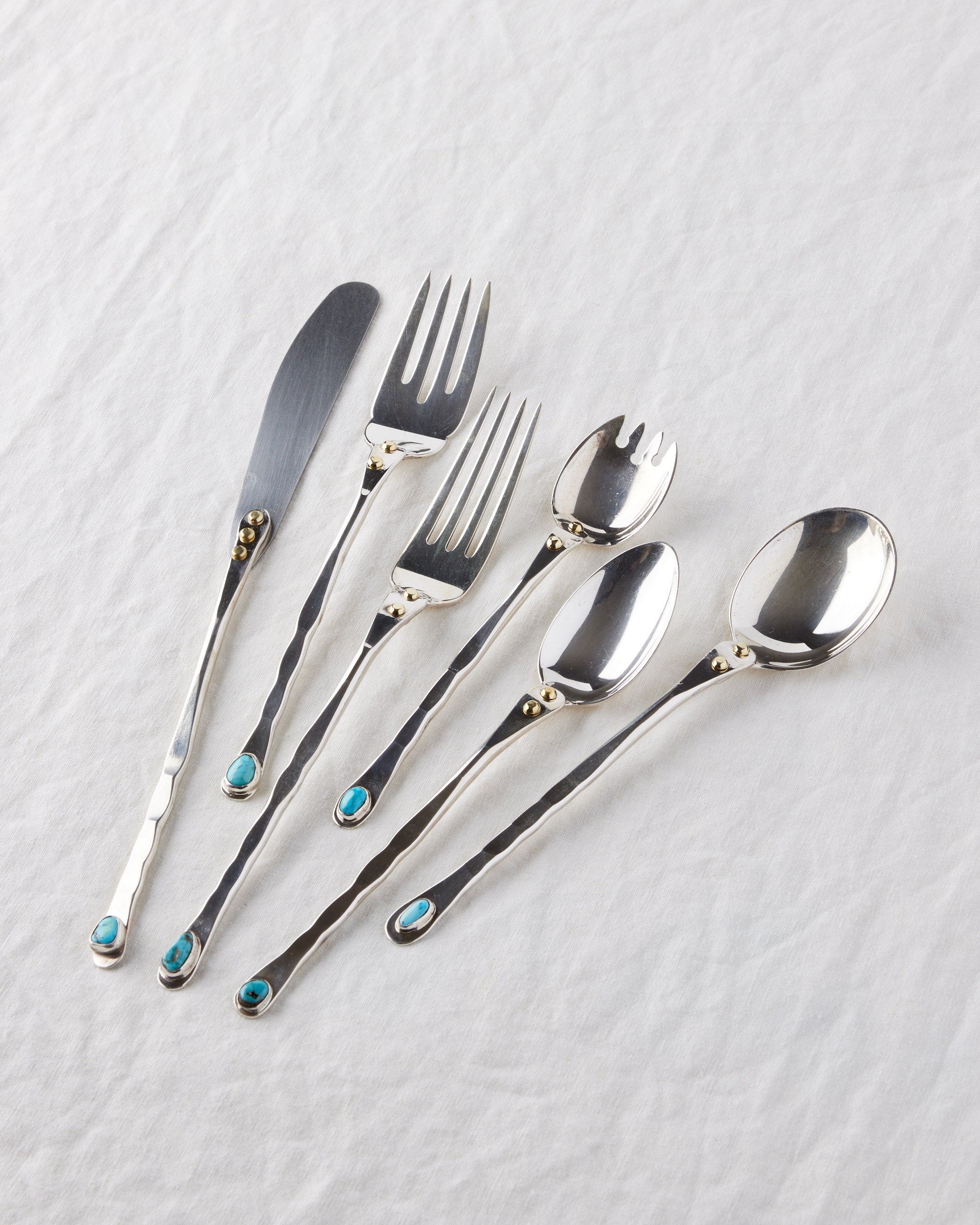 Blue Shine Cutlery 48-Piece Silverware Set In Sterling Silver And