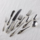 8-Piece Silverware Set in Sterling Silver and Prehnite