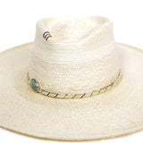 Twisted Rope Pattern Hat Band in Sterling Silver With Stone