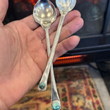 Sterling small spoons with turquoise