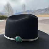 3 Bar Solid Silver Hat Band With Stone