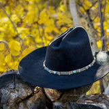 Solid Silver Hat Band, Hinged With 7 Stones