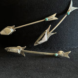 Sterling Silver and Turquoise Arrow Hat Pin