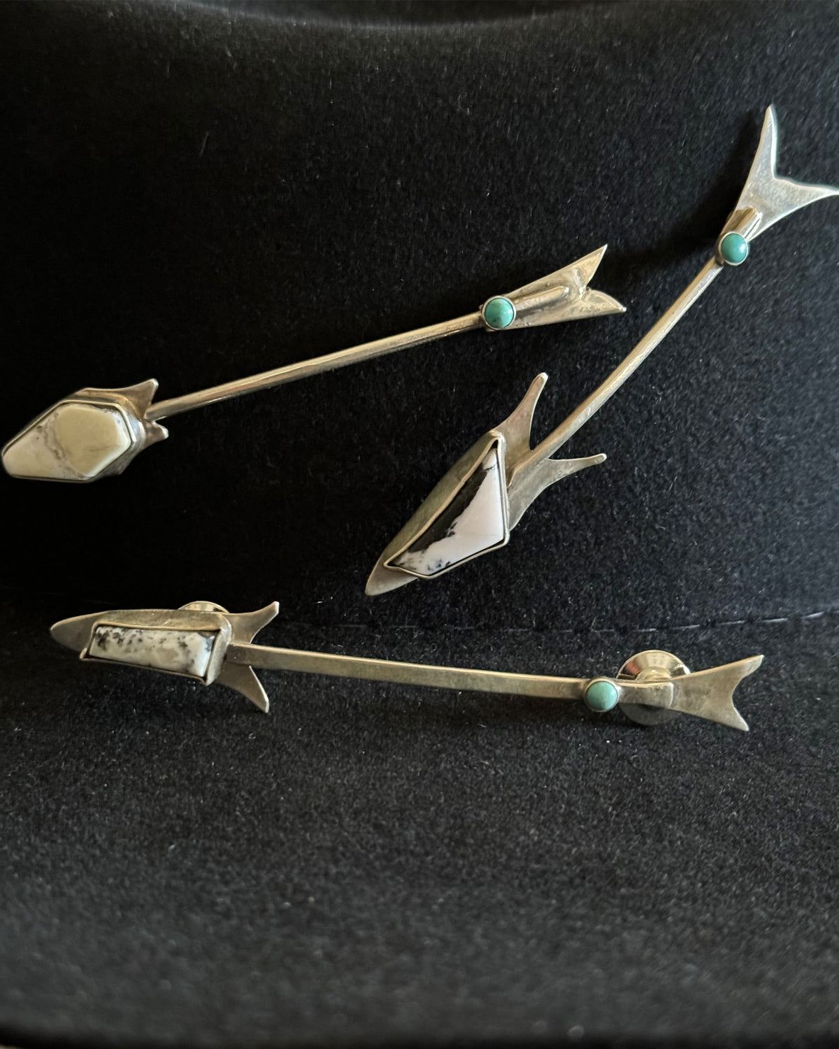 HANDCRAFTED Silver and Turquoise Brooch Hat Pins Hat Pin- Assorted Turquoise & Sterling Silver – Haus of CuCu main image 3