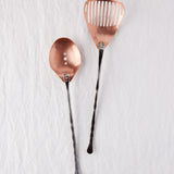 Strainer Spoon Serving Set in Copper and Stainless Steel