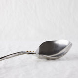 Spatula and Large Round Spoon Serving Set in Stainless Steel