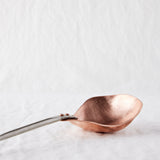 Spatula and Large Round Spoon Serving Set in Copper and Stainless Steel