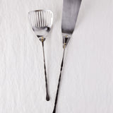 Slotted Spoon and Long Spatula Serving Set in Stainless Steel