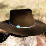 3 Bar Solid Silver Hat Band With Stone