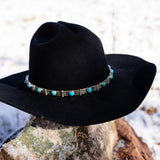 Zig-Zag Stamped Sterling Silver Hat Band, Hinged With 15 Stones