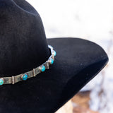Zig-Zag Stamped Sterling Silver Hat Band, Hinged With 15 Stones